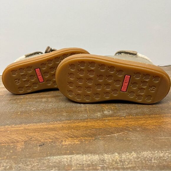 Shoo Pom Green/Brown Kids Sneakers with Laces & Fuzzy Lining- Size 21 - Picture 5 of 6